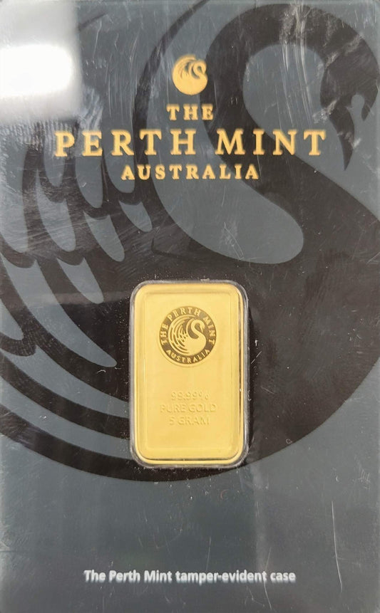 5 Gram Gold Perth Mint Australia Bar (W/Assay)