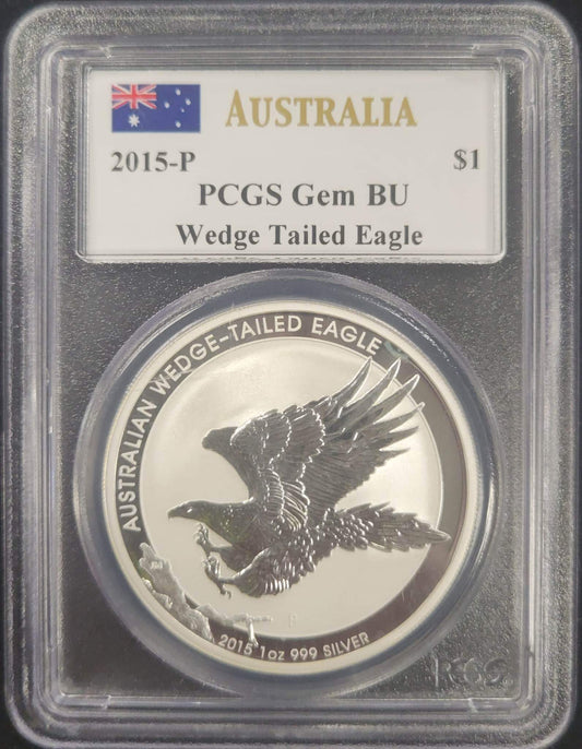 2015 Australian 1 Dollar 1oz 999 Silver Bullion PCGS Gem BU