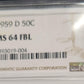 1959-D Franklin Silver Half Dollar NGC MS64FBL .50c