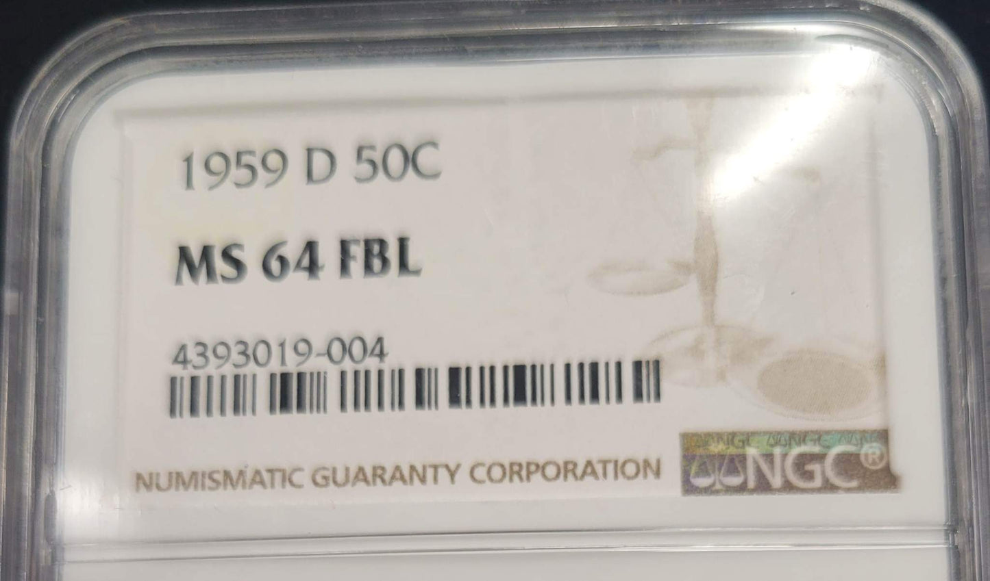 1959-D Franklin Silver Half Dollar NGC MS64FBL .50c