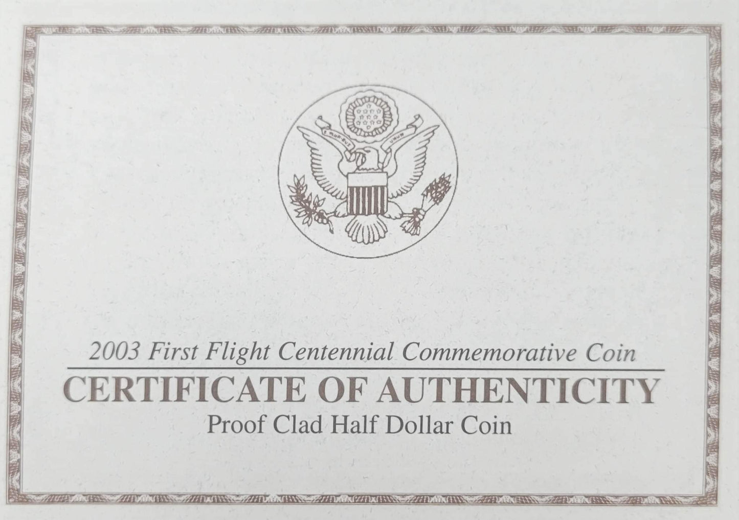 2003 First Flight Centennial Commemorative Proof Clad Half Dollar Coin 50c