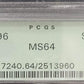 1896 Morgan Silver Dollar PCGS MS64 certified $1