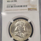 1959-D Franklin Silver Half Dollar NGC MS64FBL .50c