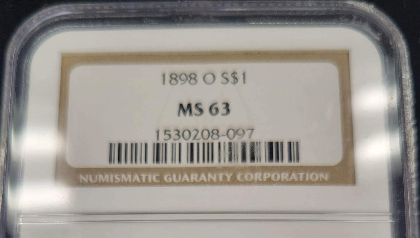 1898-O Morgan Silver Dollar NGC MS63 $1