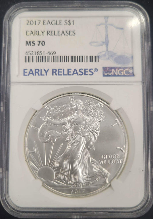 2017 American Silver Eagle Standing Liberty NGC certified MS70 $1