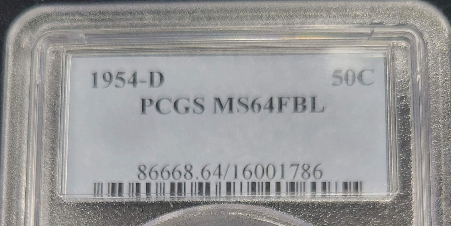 1954-D Franklin Silver Half Dollar PCGS MS64FBL .50c