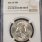 1960-D Franklin Silver Half Dollar NGC MS64FBL .50c
