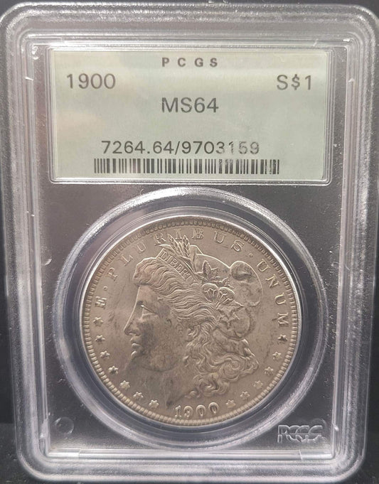 1900 Morgan Silver Dollar PCGS MS64 certified $1