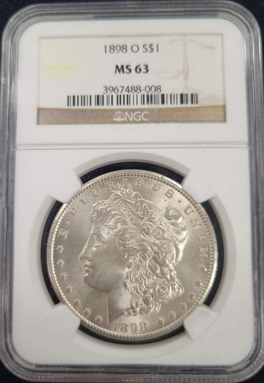 1898-O Morgan Silver Dollar NGC certified MS63 $1