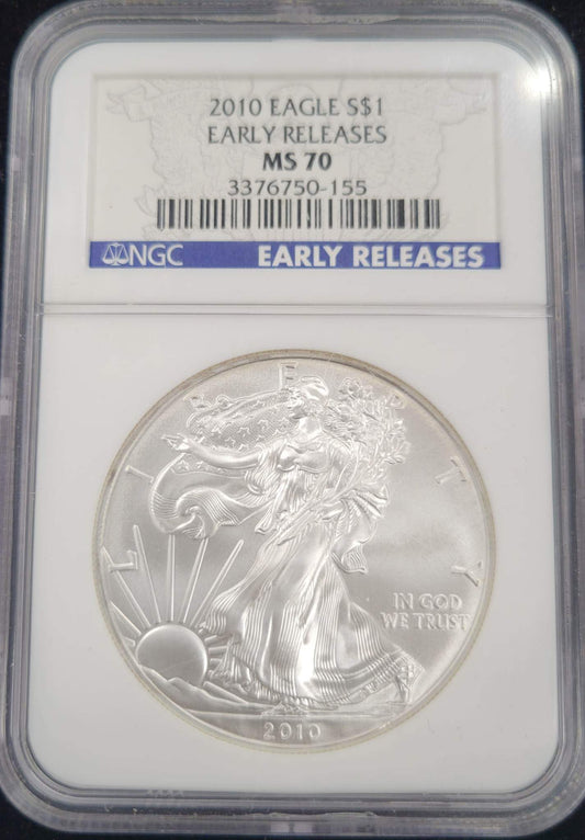 2010 Standing Liberty Silver Eagle NGC MS70 $1