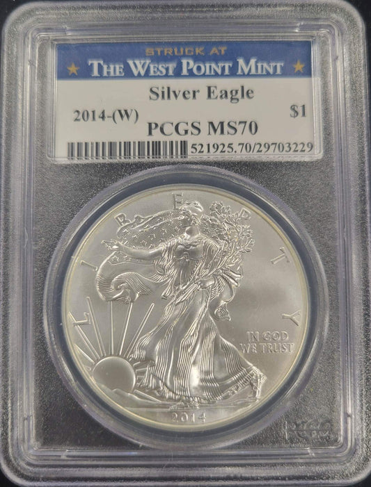 2014-W American Silver Eagle Standing Liberty PCGS certified MS70 $1